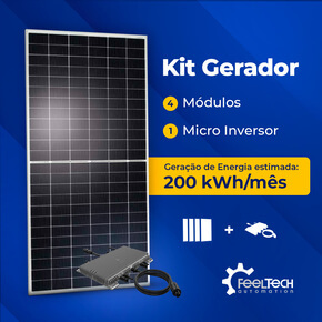 Kit de Energia Solar 200kWh/mês