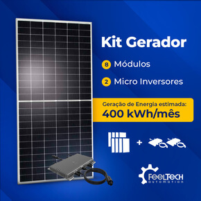 Kit de Energia Solar 400kWh/mês